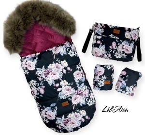 Śpiworek zimowy do wózka FROZEN GARDEN BLACK
